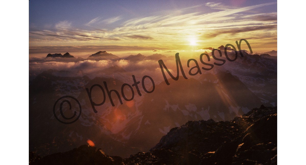 Couché de soleil depuis le sommet